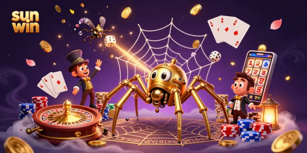 Experience the excitement of sun win with a captivating steampunk-themed casino illustration full of action.