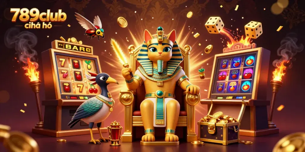 Experience winnings at 789club chính chủ with a dynamic casino-themed illustration featuring rich gaming elements.