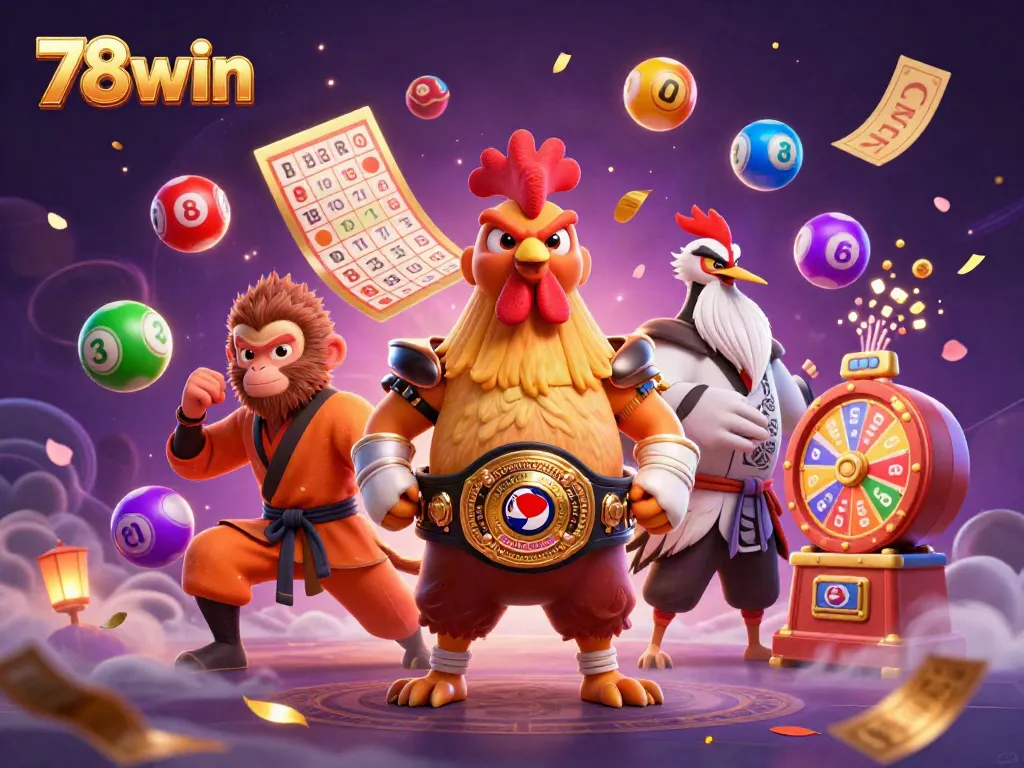 Engage in thrilling action with the 78win casino featuring vibrant characters and dynamic gambling elements.