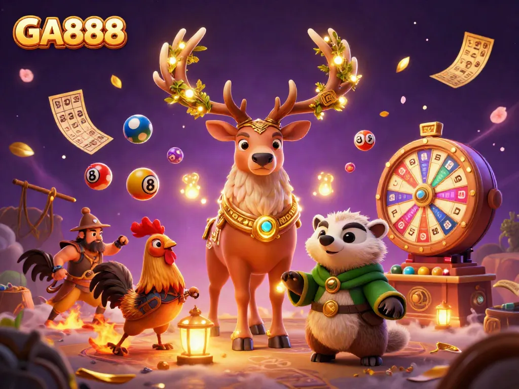 Engage with GA888's thrilling cockfighting action through richly detailed illustration.