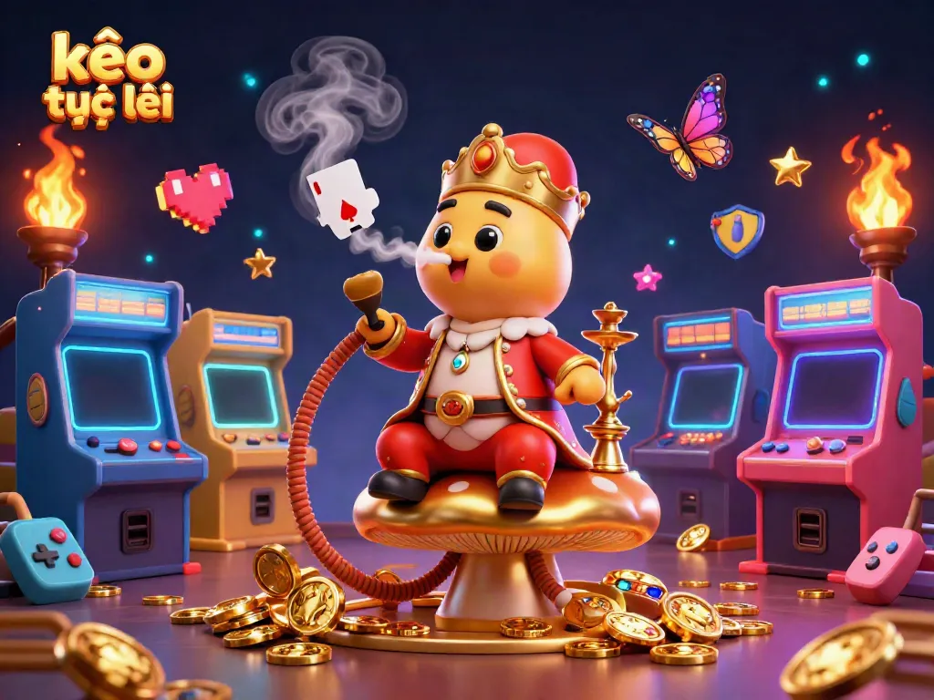 Experience kèo trực tuyến with vibrant casino characters, playful gaming elements, and rich colors.