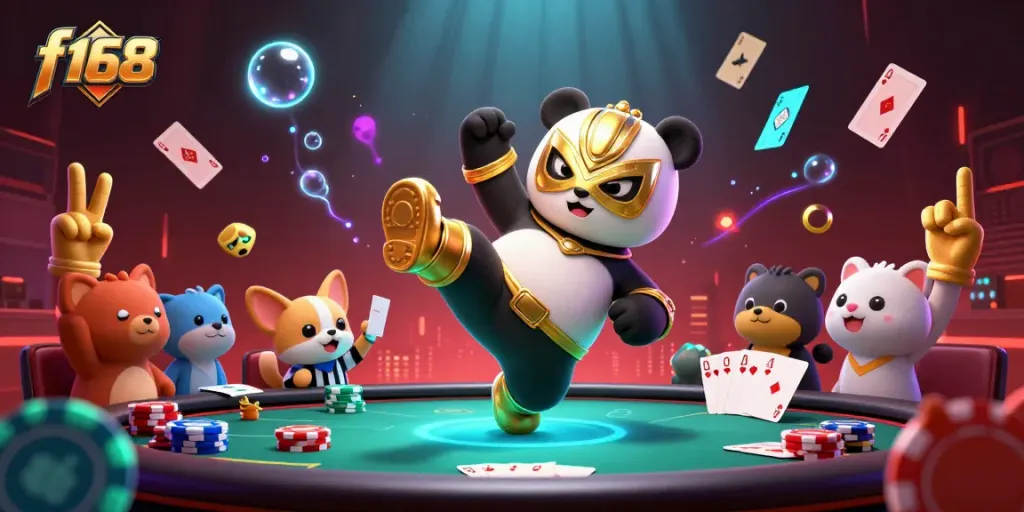 Watch f168 players engage in thrilling poker action with dynamic game elements lighting up their excitement.