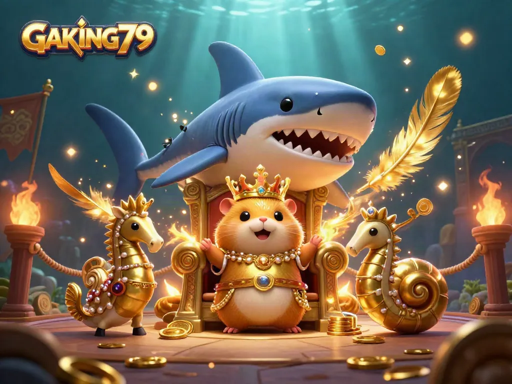 Experience thrilling matches with GAKING79's vibrant underwater casino scene featuring engaging gameplay elements.