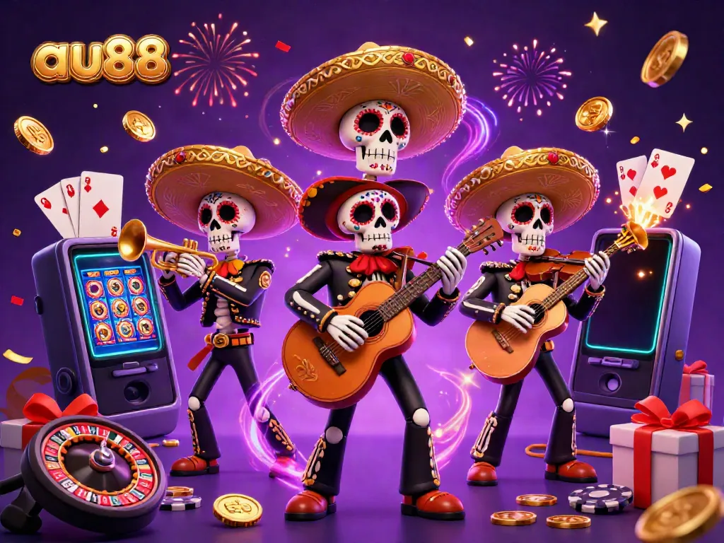 Engage with the exciting world of au88, where vibrant Día de los Muertos skeletons celebrate casino games.