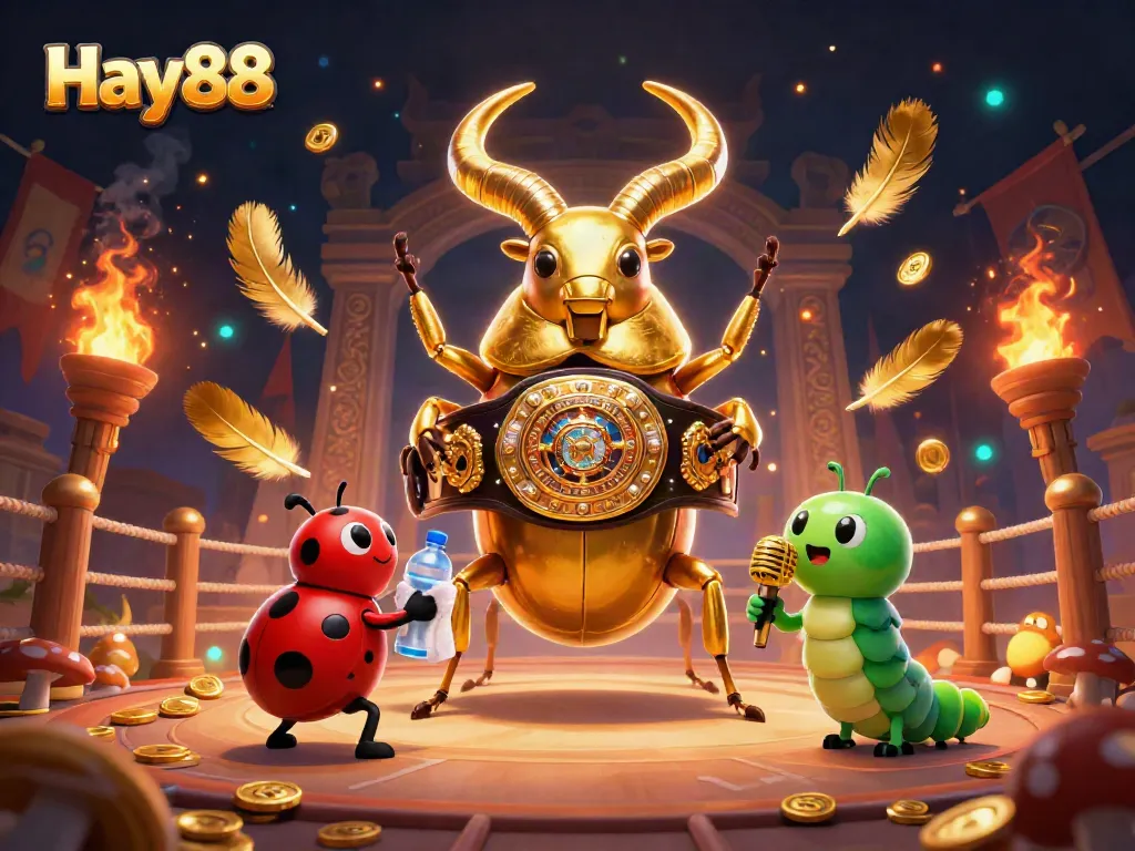 Experience high-stakes action at Hay88 with a boxing beetle and casino elements.