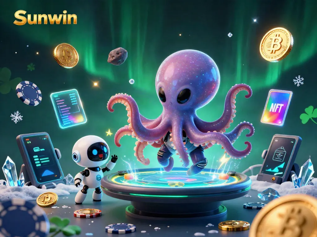 Engage with Sunwin's vibrant alien-themed casino adventure featuring holographic poker gameplay.
