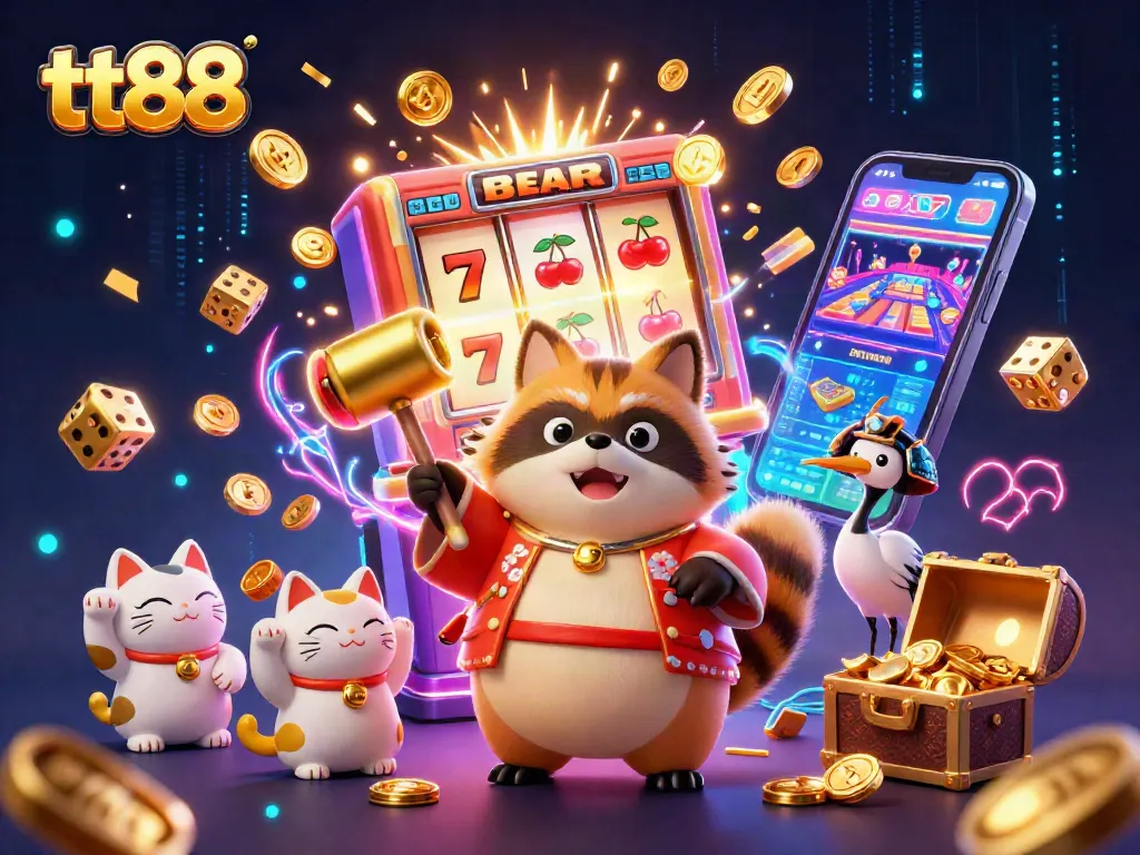 Activate jackpots with tt88 in an engaging casino scene featuring vibrant characters and festive elements.