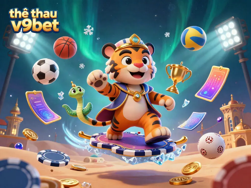 Engage with thể thao v9bet through thrilling sports betting illustrated in vibrant 3D.