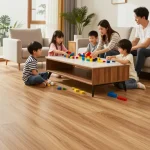 Discover the best floors for living spaces with laminate and engineered wood in a cozy family setting.