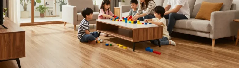 Discover the best floors for living spaces with laminate and engineered wood in a cozy family setting.
