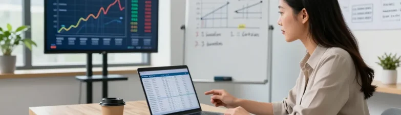 Assessing the current UK electricity price per kWh 2026 in a modern office analysis setup.